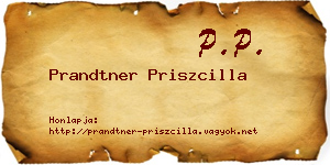 Prandtner Priszcilla névjegykártya